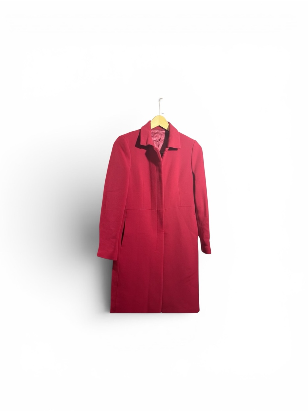 J. Crew Red Wool-Blend Single-Breasted Coat - Picture 2 of 14